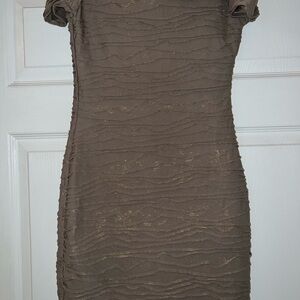 Brat Star Brown Textured Mini Dress